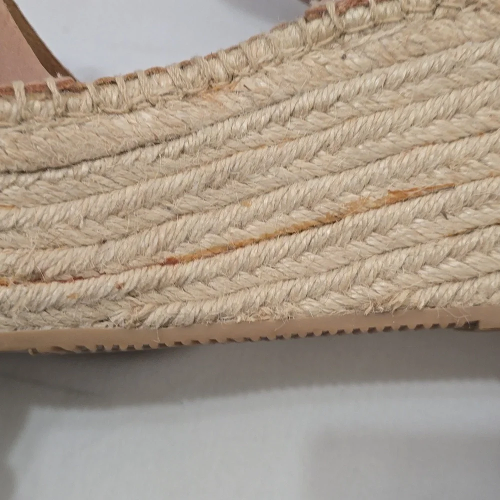 Soludos Minorca Leather Ankle Strap Espadrille Platform Sandals Tan Leather‎ 8.5